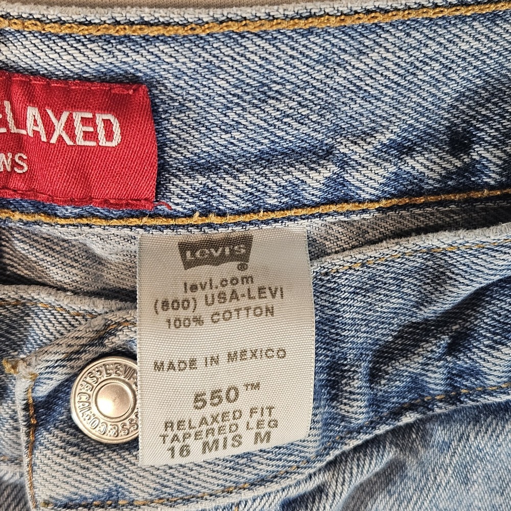 Vintage Levi's 550 Relaxed Fit Tapered Leg Jeans Womens 16 MIS M Blue Denim Y2K - Picture 6 of 12